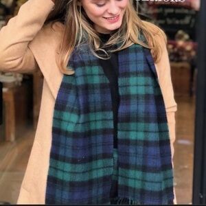 DIOR TARTAN PLAID Blue and Green Scottish SCARF